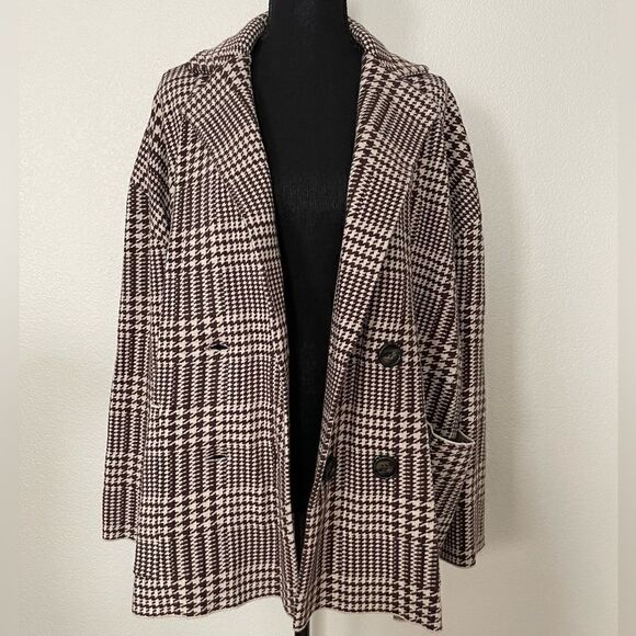 NWT Zara Houndstooth Knit Blazer - Picture 2 of 13